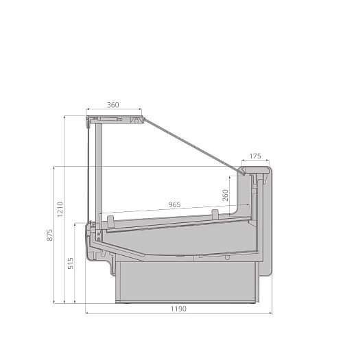 193cb9fadb518551b555b96050e1b634.webp Витрина холодильная BRANDFORD AURORA SQ 125 вентилируемая