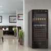 5ddd380a52bbea294e3b30f804327201.webp Шкаф винный ENOFRIGO I.AM H2000 статический черный рамка серебристая 4 полки