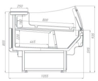 Витрина холодильная BRANDFORD AURORA Slim 125 вентилируемая SELF