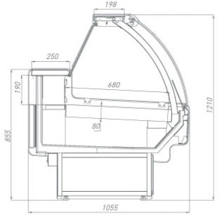 9d79e29d0997286ecc10fe7a0ef0c166.webp Витрина холодильная BRANDFORD AURORA Slim 125 рыба на льду
