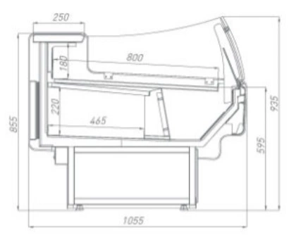 a5e4a9440fec508c6121d421a35d35ca.webp Витрина холодильная BRANDFORD AURORA Slim PLUG-IN 125 вентилируемая SELF