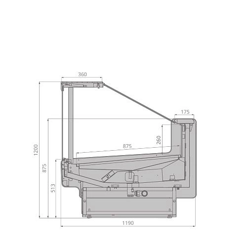 e3e46b9e7a3743f092c2e83177086e49.webp Витрина холодильная BRANDFORD AURORA SQ 250 рыба на льду