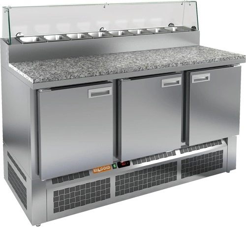 2raexv3ktic355w5szz86febyzivdc4u.webp Стол для пиццы HICOLD PZE2-111/GN (1/6H) камень со стеклом