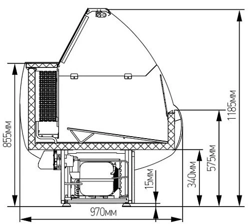Витрина морозильная МАРИХОЛОДМАШ Таир ВХН-1,8