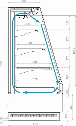 Витрина холодильная CARBOMA Tokyo 2 F16-08 VM 1,0-2 9006-9005