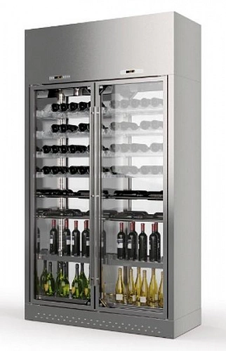 c5190efb76f2ed7053553050624834d8.webp Шкаф винный ENOFRIGO WINE LIBRARY 2P ISOLA A1WINELIBI22/6RC серебристый