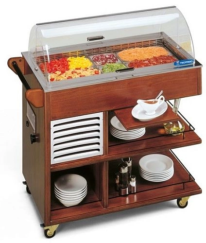 e52894ec8d3682cd019d0bb9c87a5191.webp Салат-бар TECFRIGO Carrellino 10 темный орех