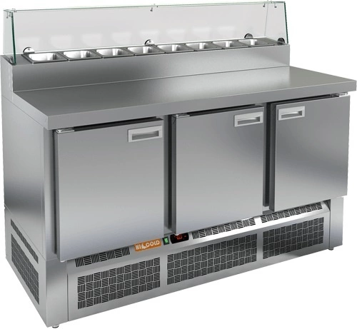 g2h963hijj5kw4929bvhjwlgb0dhpv03.webp Стол для пиццы HICOLD PZE2-111/GN (1/6H) З со стеклом