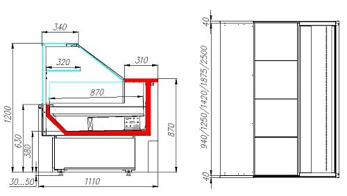 pjrfe232yl5u92taq4ivbwrw121ixci0.webp Витрина холодильная CARBOMA GC110 VM 2,0-1, 0011-9006, с боковинами, динамика