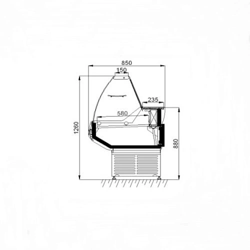 y06vumdfam3he31c28clhtdpwk50l9nu.webp Витрина холодильная АРИАДА Белинда ВУ2-130 с полкой