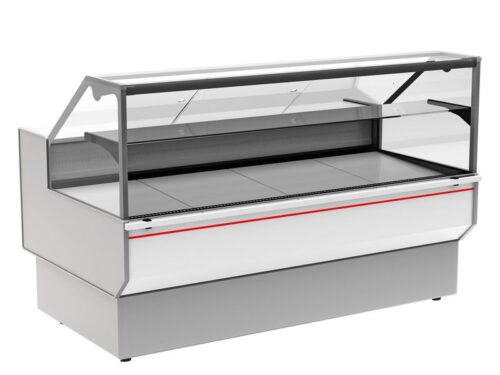 Витрина холодильная Carboma GC95 SV 2,0-1 0430 (ВХСр-2,0 Carboma GC95 Inox боковины черные, декор нерж)