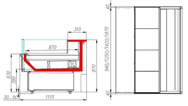 fv6o9jivmvwi1qrst7plbfgvlnue71l8 Холодильная витрина Carboma GC110 VM 2,0-2 (с боковинами, динамика, открытая) (0011-9006)
