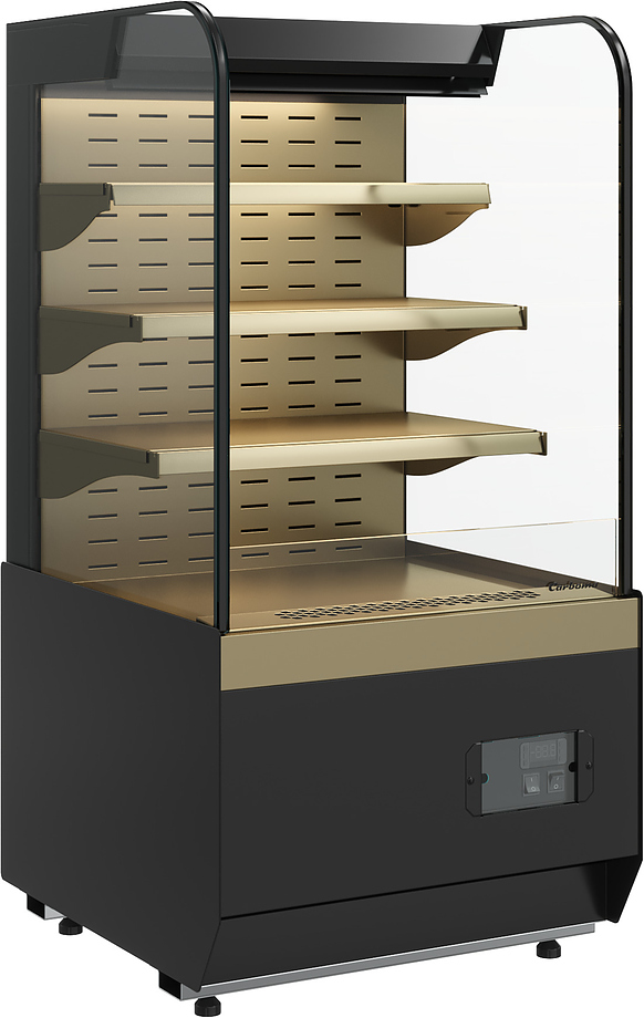 Витрина кондитерская Carboma Radius KR70 VM 0,6-2 Standard открытая, горка (Bronze 9005/0109)